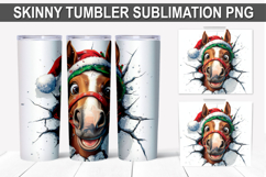Christmas Horse Tumbler Wrap PNG - Festive Horse Design Product Image 1