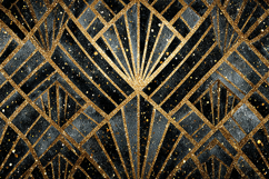 Back and gold geometric patterned background with glittering Product Image 1