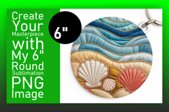 Vibrant Round Design Coaster Template , Summer Beach Product Image 1