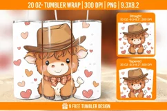 Highland Cow Tumbler Wrap Designs, Sublimation Wrap Product Image 1