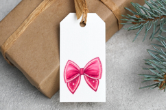 Neon Pink Glow Coquette Bow Clipart, glowing coquette bow Product Image 5