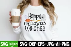 Happy Halloween Witches SVG Cut File,Happy Halloween Witches Product Image 1