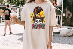 Mama Messy Bun PNG sublimation | Mother's Day PNG T-Shirt Product Image 4