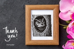 Owl Silhouette Woodcut Style Vector Illustration Product Image 6