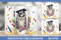 Graduation Owl Tumbler Sublimation - Owl Tumbler Wrap- 20 oz Product Image 1