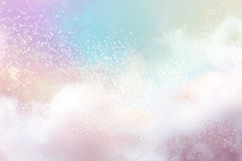 Dreamy pastel-colored sky with clouds and sparkles Product Image 1