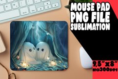 Halloween Ghost Design Mouse Pad Sublimation PNG Product Image 1