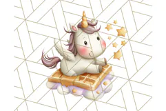 Cute Dessert Unicorn PNG Clipart with Cupcakes & Candies Product Image 2