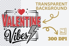 Valentine Vibes PNG | Retro Valentine Lightning Bolt PNG Product Image 3
