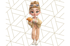 Kawaii Cozy Girl Clipart PNG, Pastel Fall Cozy Aesthetic Product Image 2