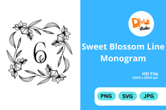 Sweet Blossom Line Monogram Product Image 1