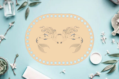 Basket base with mermaid women engraving digital file 8 inch Product Image 6