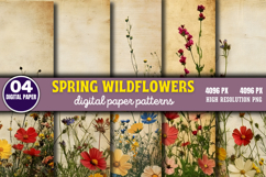Spring Wildflowers Digital Paper PNG Product Image 1