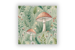 Watercolor Mushroom Seamless Patterns, Woodland Forest Product Image 6