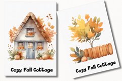 Cozy Fall Cottage Watercolor 26 Cliparts Collection Product Image 5