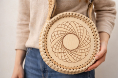 12 inch round basket base with spirograph engraving digital Product Image 5