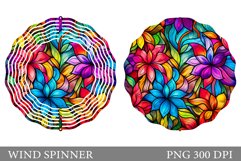 Rainbow Flowers Spinner Sublimation. Flowers Spinner Design Product Image 1