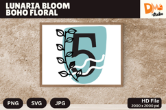 Lunaria Bloom Boho Floral Monogram Product Image 1