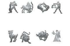 Zodiac &amp; Moons Set 1 Procreate Brush Stamps, 40 Zodiac Moons Product Image 6