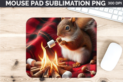 Watercolor Squirrel Mouse Pad Sublimation - Thanksgiving PNG Product Image 1