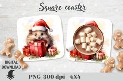 Christmas Square coaster, coaster sublimation, christmas Product Image 1