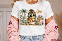salty Sunshine Good Vibes PNG Design, Cute Mermaid Girl PNG Product Image 6