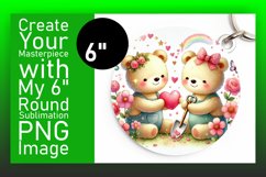 Unique Circle PNG Car Coaster Design , Valentine Bear Product Image 1