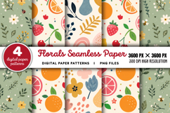 Checkered Florals Seamless Pattern PNG Product Image 1