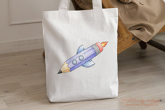 Spaceship Pencil PNG | Space-Themed School Supply Clipart Product Image 4