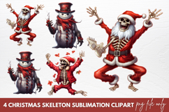 Christmas skeleton Sublimation Clipart Product Image 1
