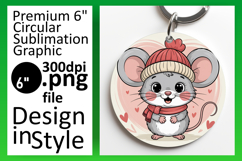 Elegant Keychain Round Design Template , Valenines Animals Product Image 1