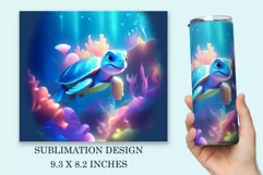 Tumbler Sublimation Design Sea Turtle / Tumbler Wrap / PNG Product Image 2