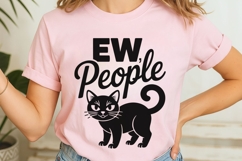 Ew People Cat Svg, Funny Sarcastic Cat Svg, Introvert Svg. Product Image 7