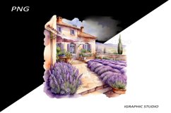 Watercolor Lavender Porch Clipart Product Image 1
