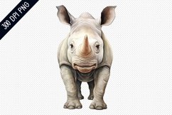Cute Cartoon Rhino Sublimation - Rhino Sublimation Design Product Image 1