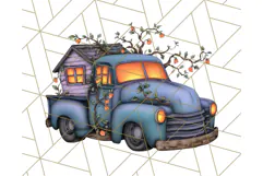 Halloween Cottagecore Truck PNG Clipart, Fall Style Clip Art Product Image 2