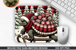 Turtle Mouse Pad Sublimation, Christmas Mouse Pad PNG Product Image 1