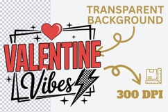 Valentine Vibes PNG | Retro Valentine Lightning Bolt PNG Product Image 3