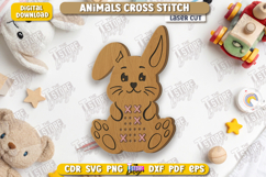 Animals Cross Stitch Laser Cut Bundle, Montessori Lacing SVG Product Image 8