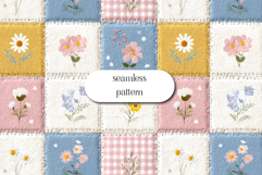Floral Patchwork Seamless Pattern Cottage Quilt Style Product Image 1