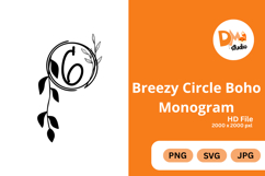 Breezy Circle Boho Monogram - Hand Drawn Floral Letter Set Product Image 1