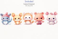 Cute Cartoon Character Watercolor 45 Cliparts Collection Product Image 6