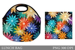 Colorful Snowflakes Lunch Bag . Winter Lunch Bag Sublimation Product Image 1