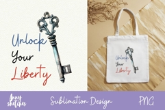 Unlock Your Liberty Key Sublimation Design French &amp; American Product Image 1
