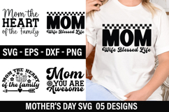 Mother's Day SVG Design - Mom the heart of the family Product Image 1