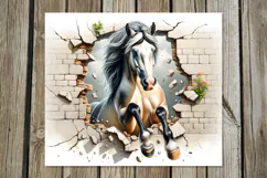 Horse & wall | 4 skinny tumbler Sublimation designs PL2 Product Image 2