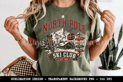 North Pole Ski Club PNG, Christmas Vintage Ski Sublimation Product Image 4