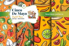Cinco de Mayo digital paper, fiesta digital paper Product Image 2