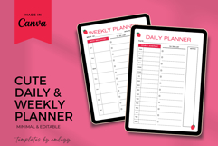 Cute Strawberry Planner Template | Printable Daily &amp; Weekly Product Image 1