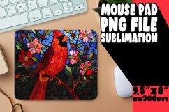 Colorful Stained Glass Bird Mouse Pad Design PNG Product Image 1